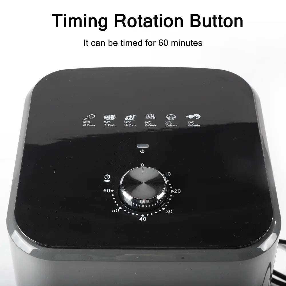 Air fryer, 4/5/6/7/10/12L, fără ulei, automată, pentru uz casnic, cu cuptor cu convecție la 360°, fără ulei