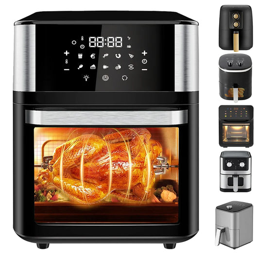 Air fryer, 4/5/6/7/10/12L, fără ulei, automată, pentru uz casnic, cu cuptor cu convecție la 360°, fără ulei