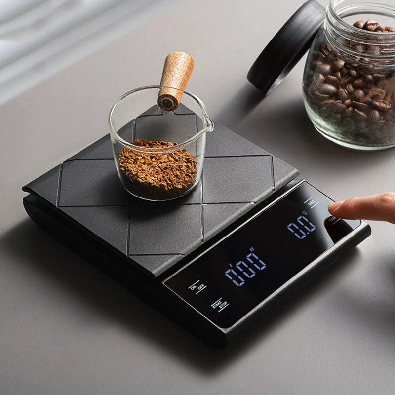 Cântar electronic de bucătărie digital 3 kg/0,1 g, cântar electronic de cafea de înaltă precizie, portabil, cu cronometru, pentru espresso