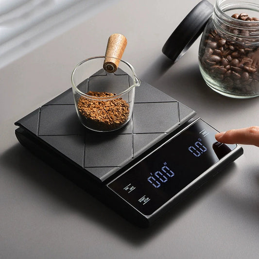 Cântar electronic de bucătărie digital 3 kg/0,1 g, cântar electronic de cafea de înaltă precizie, portabil, cu cronometru, pentru espresso